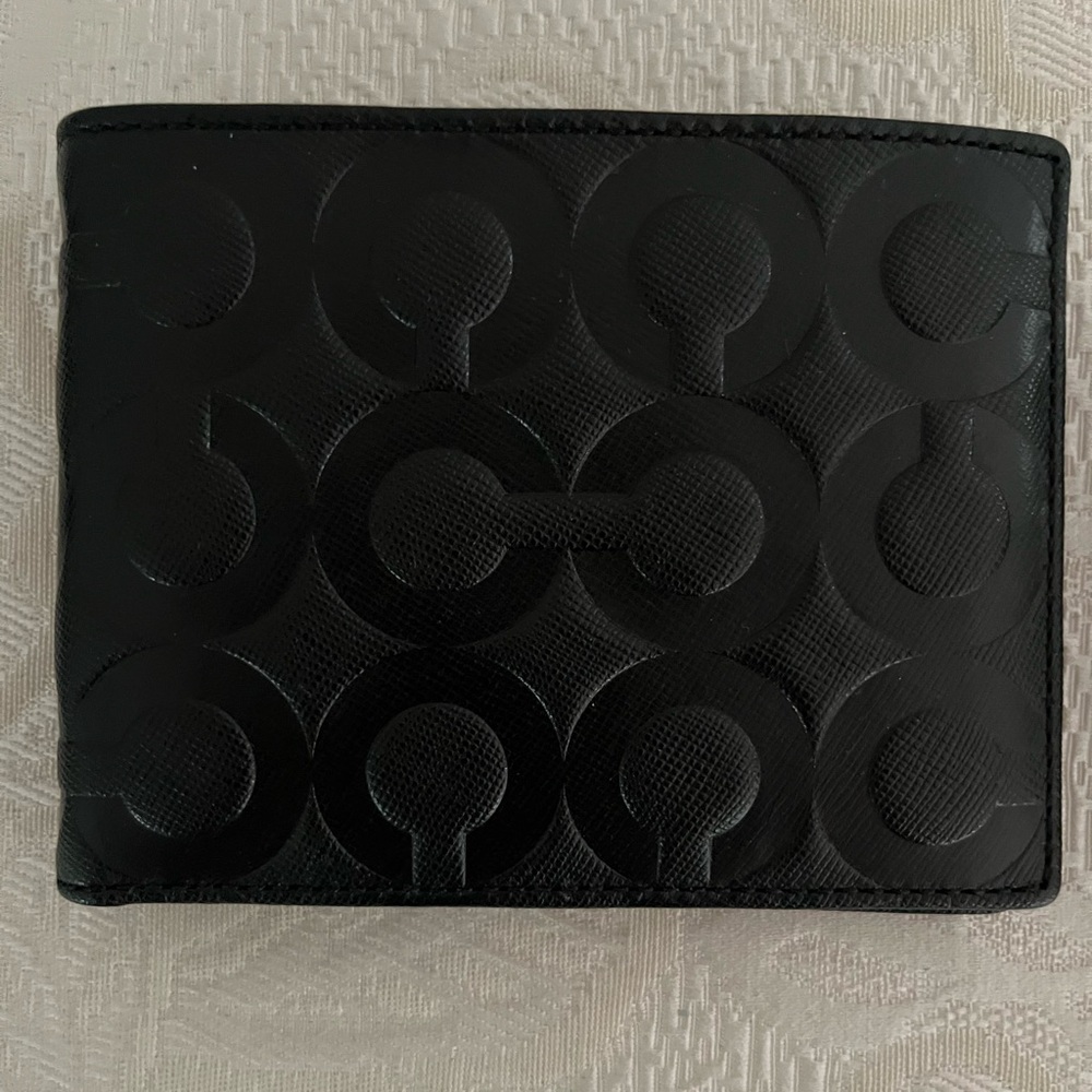 Coach Black Embossed Wallet and Card Holder